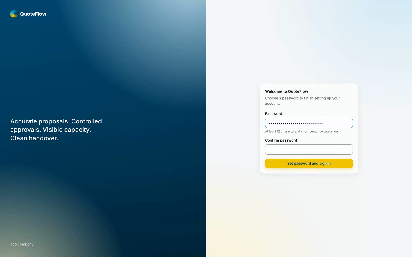 The invitation page