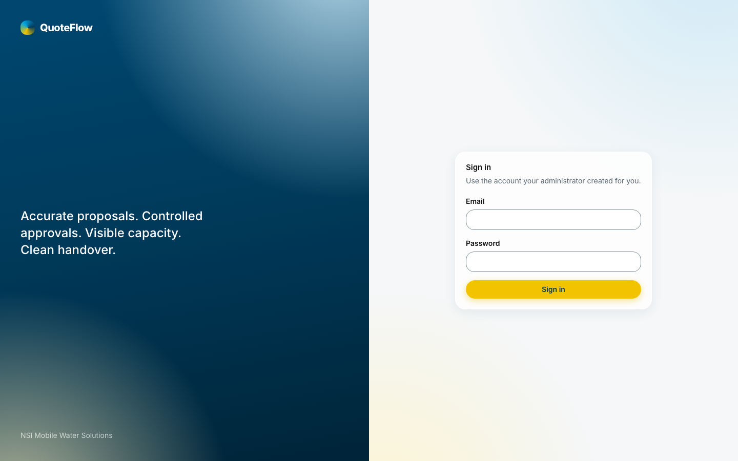 The sign-in page