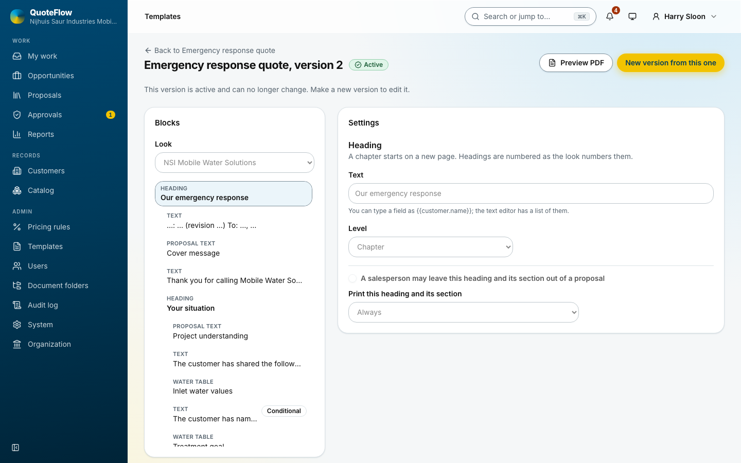 The template builder
